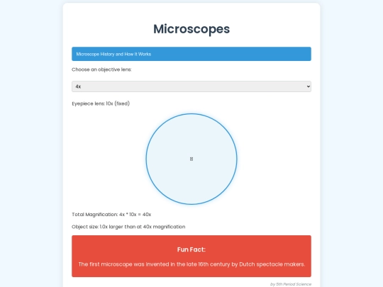 Microscopemagnification screenshot