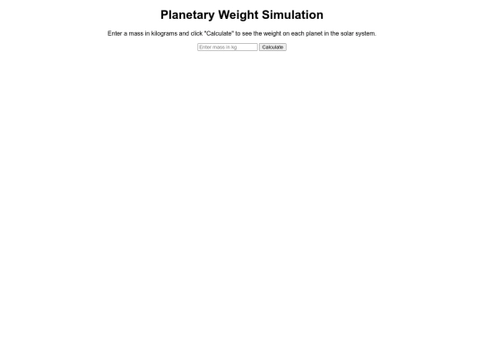Planetaryweights screenshot