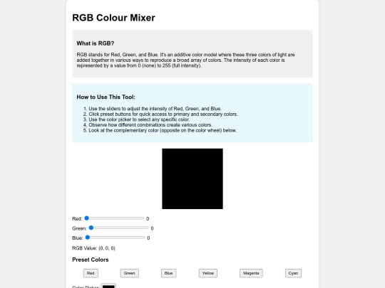 RGBcolourmixer screenshot