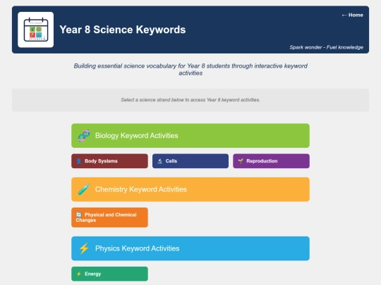 Year8Keywords screenshot