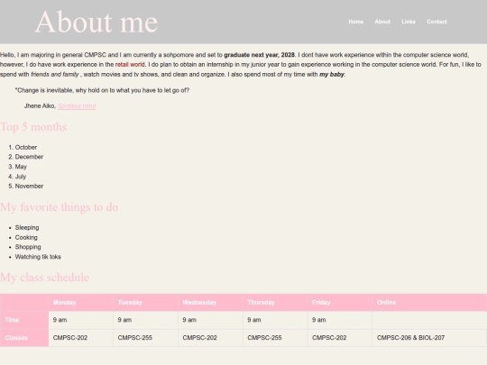 pages/aboutme screenshot
