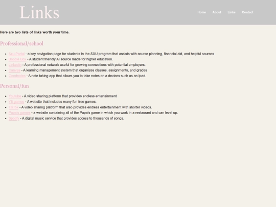 pages/links screenshot