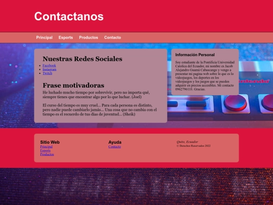 Mi pagina web adaptable/Contacto screenshot