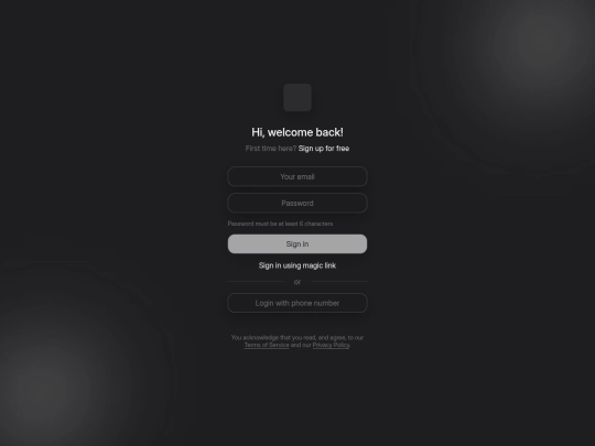 my project/Login Page screenshot