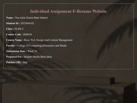 student screenshot