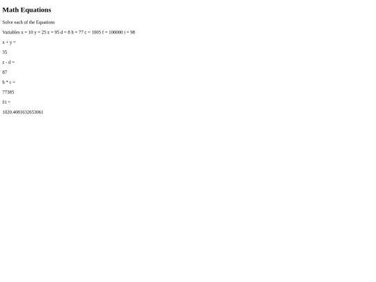 Assignment screenshot