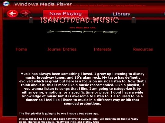 older pages/music screenshot