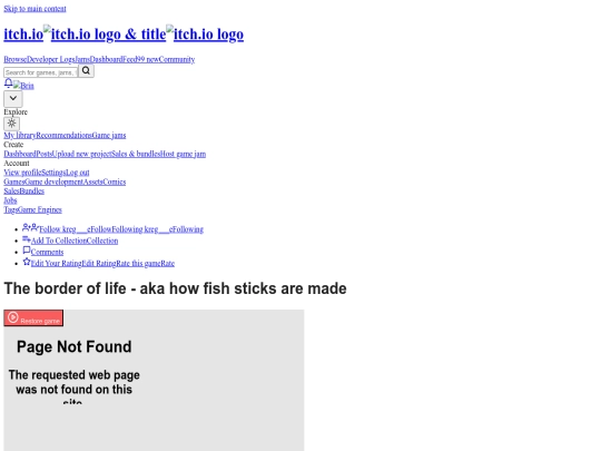 workshops/kontrolerji/202410-ng/igre/bitsy_meje/The border of life - aka how fish sticks are made by kreg___e screenshot
