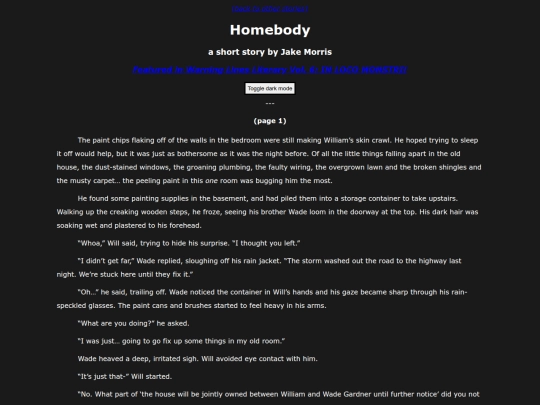 writing/homebody screenshot