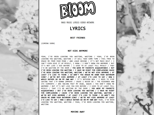 bloom-lyrics screenshot