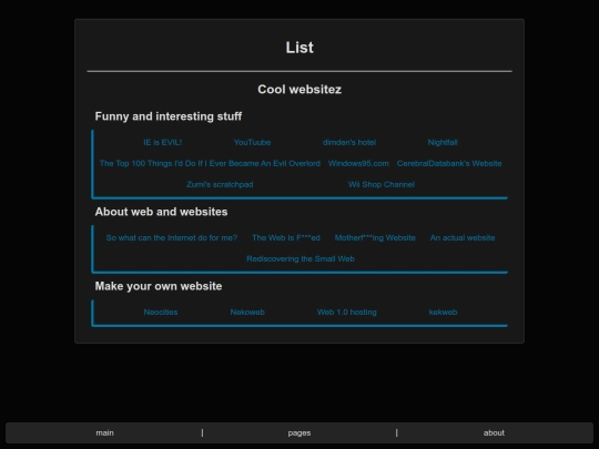 sitelist screenshot
