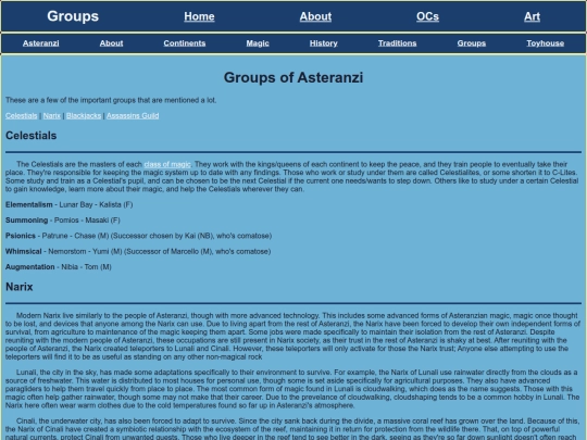 OCs/Asteranzi/groups screenshot