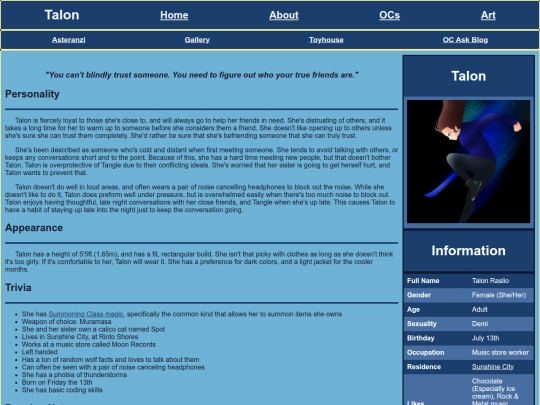 OCs/Talon screenshot