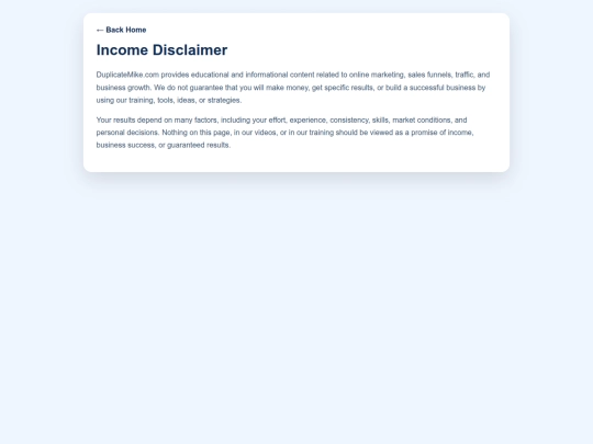 disclaimer screenshot