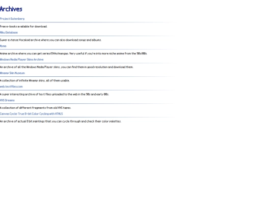 links/useful_links/archives screenshot