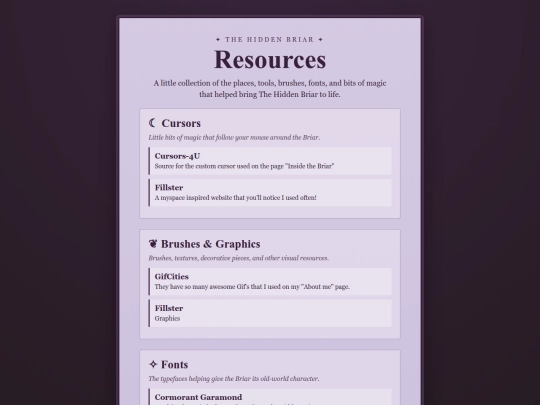 Sites screenshot
