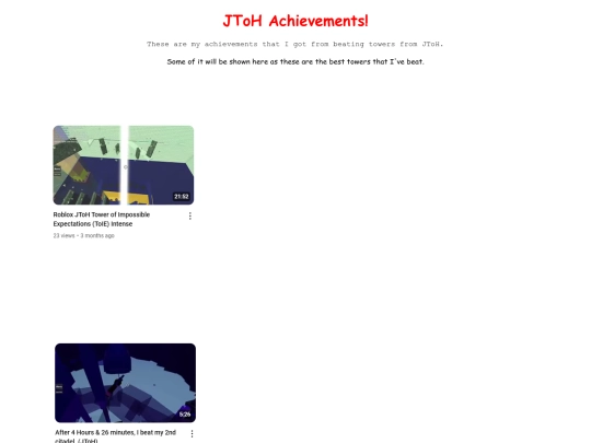 achievements/Jtoh screenshot