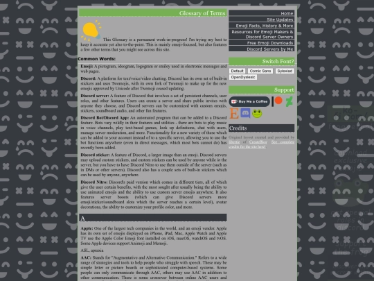 glossary screenshot