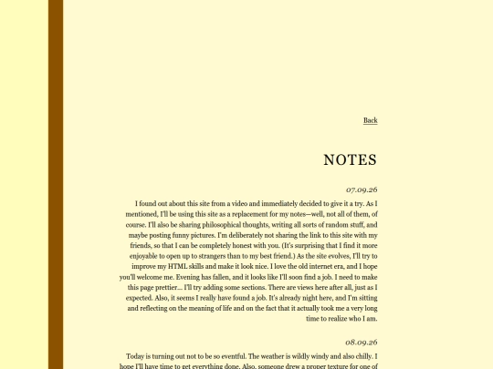 notes screenshot