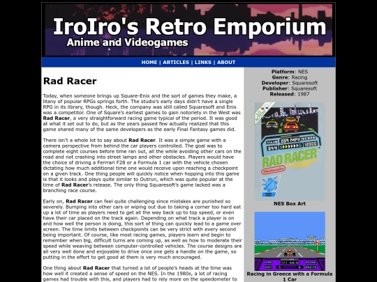 Games/NES/rad-racer screenshot