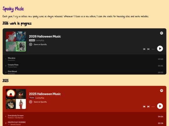 halloween/newmusic screenshot