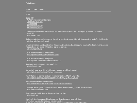 Links screenshot