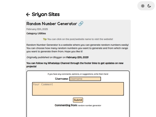 posts/random-number-generator screenshot
