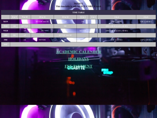 timetable screenshot