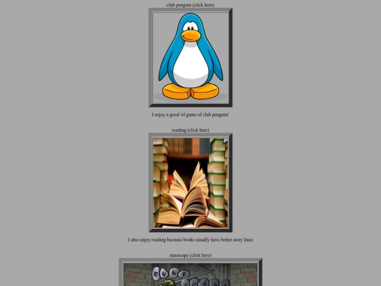 hobbies and interests screenshot