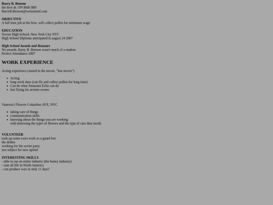 resume screenshot