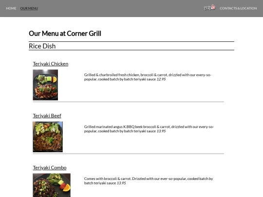menu screenshot