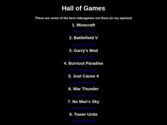 Sites/oldHallOfGames screenshot