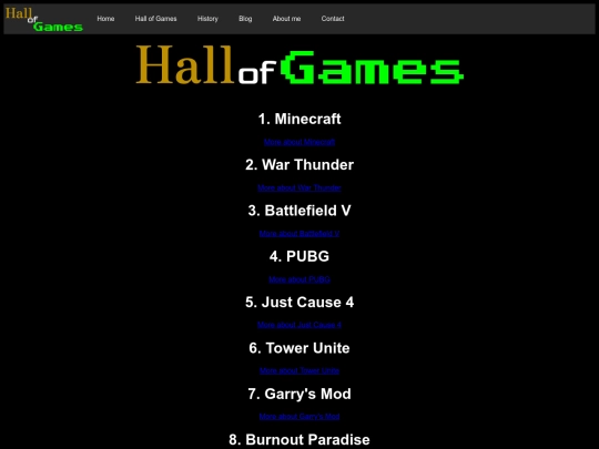 Sites/oldHallOfGames2 screenshot