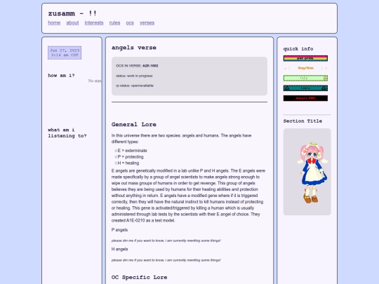 oc pages/angel-verses screenshot