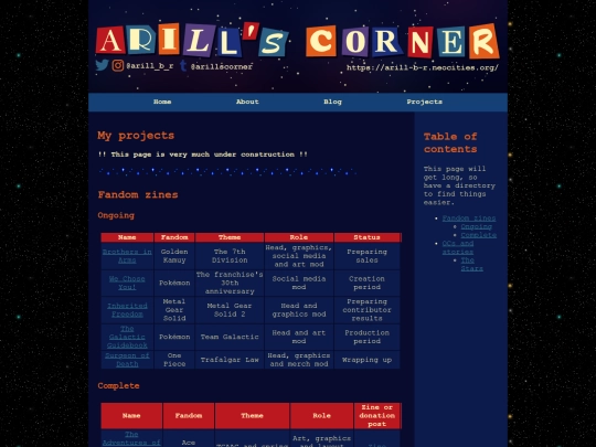 projects screenshot