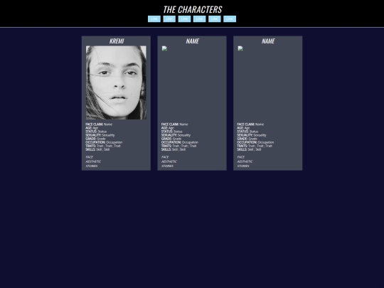Experiment/characters screenshot