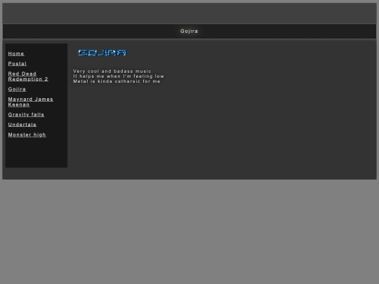 Interests/interests-gojira screenshot