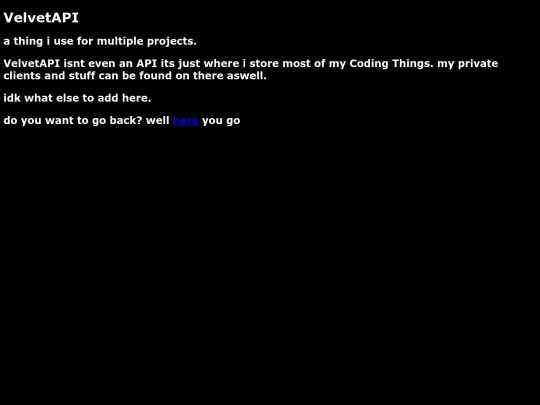 VelvetAPI screenshot