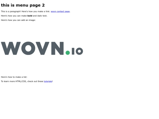 menu2 screenshot