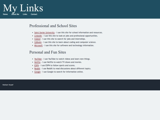 pages/links screenshot