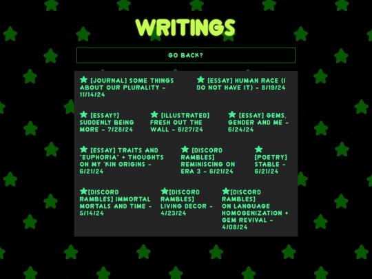 writings screenshot