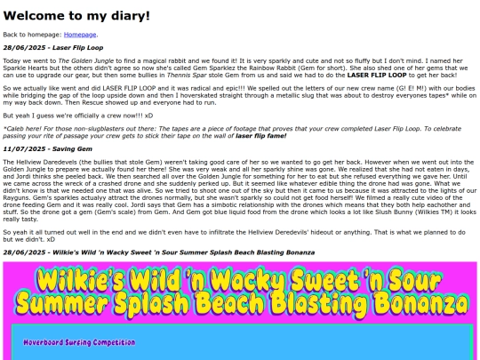 diary screenshot