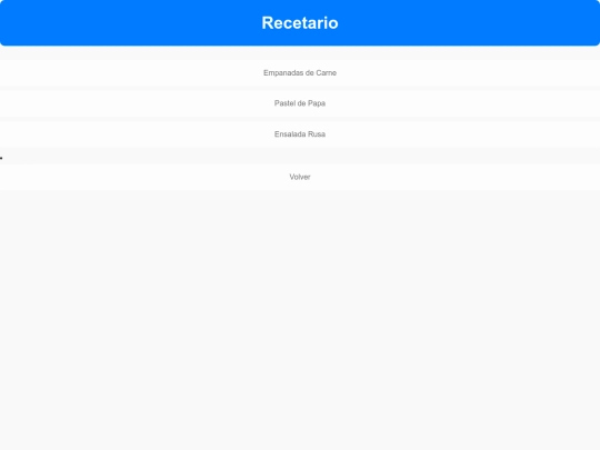recetario screenshot