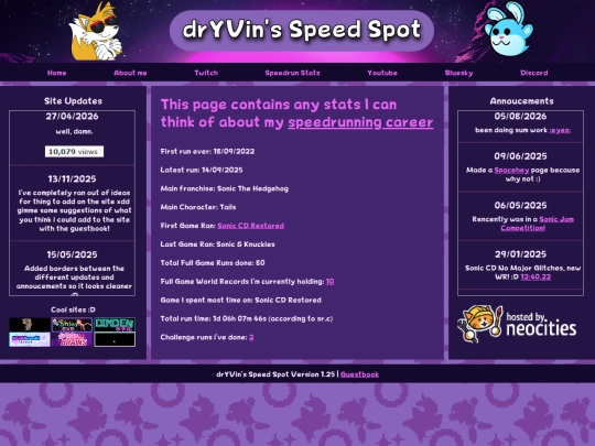 Speedrunstats screenshot
