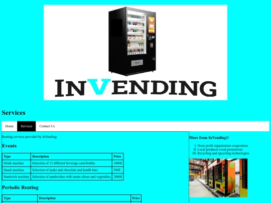 Menu screenshot