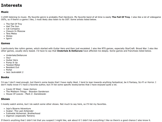 about/interests screenshot