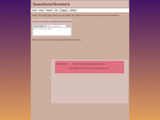 questions screenshot
