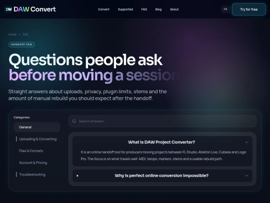 faq screenshot
