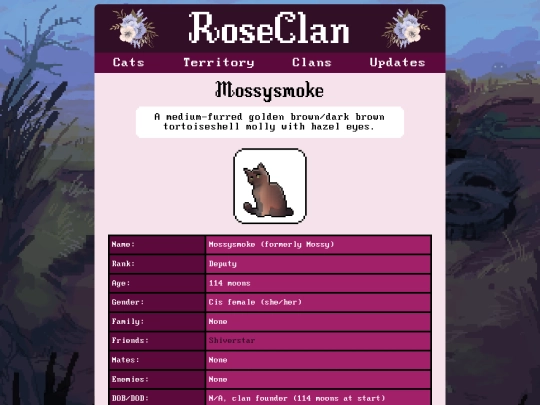 roseclancats/mossysmoke screenshot