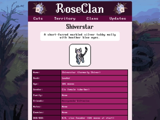 roseclancats/shiverstar screenshot
